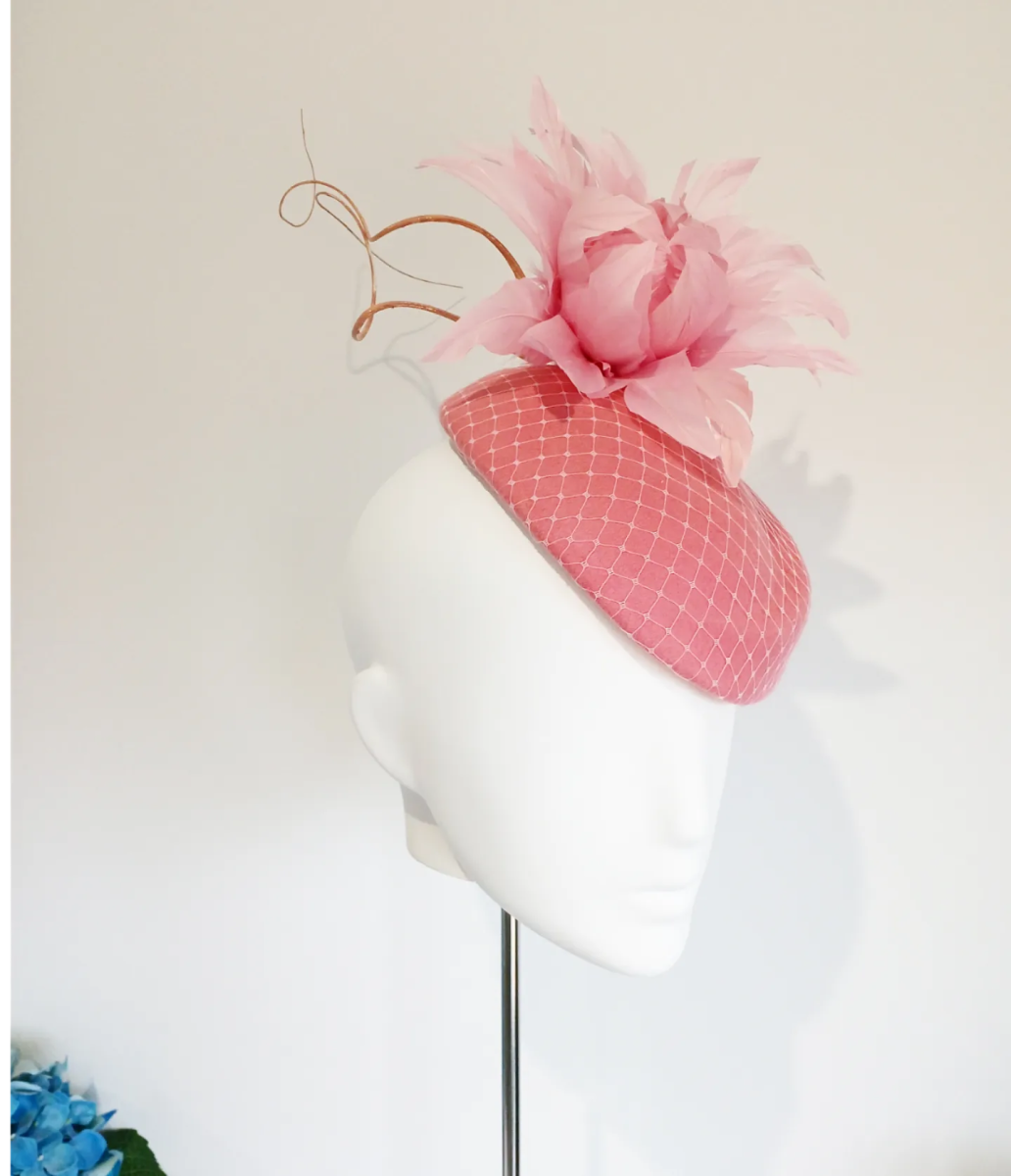 Women's Baby Pink Felt Feather Headpiece - Julie Herbert Millinery