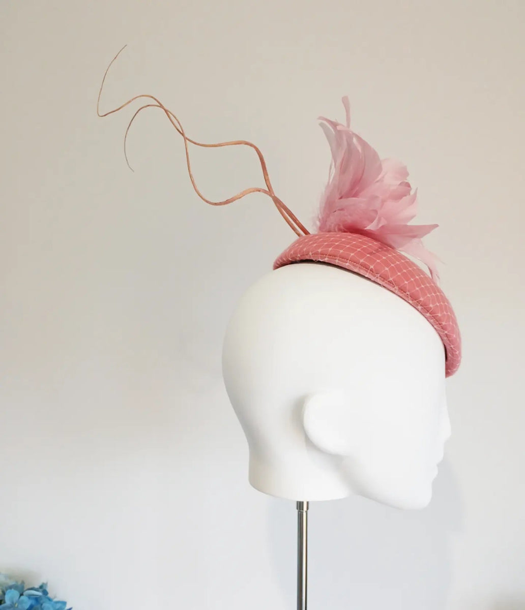 Women's Baby Pink Felt Feather Headpiece - Julie Herbert Millinery