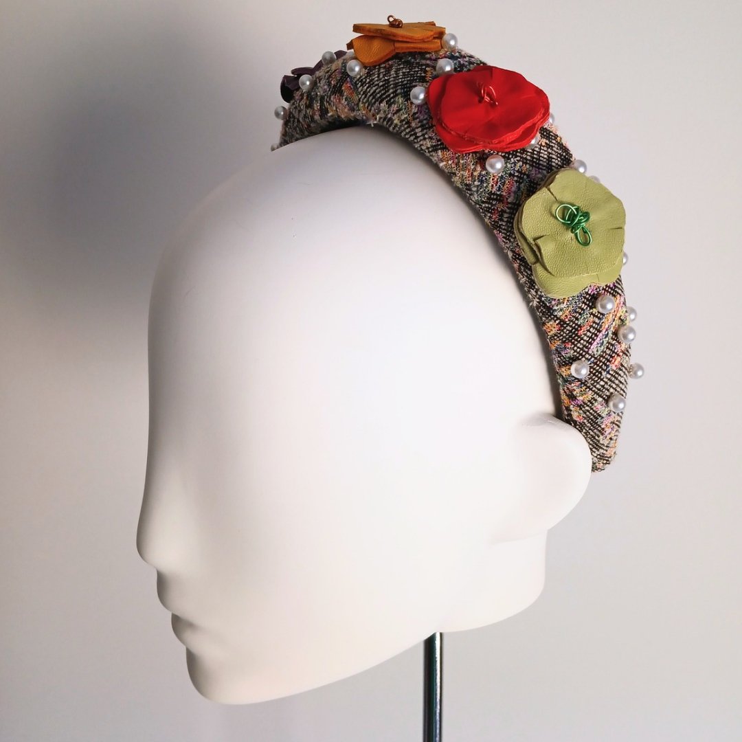 Women's multicolour Leather headband - Julie Herbert Millinery