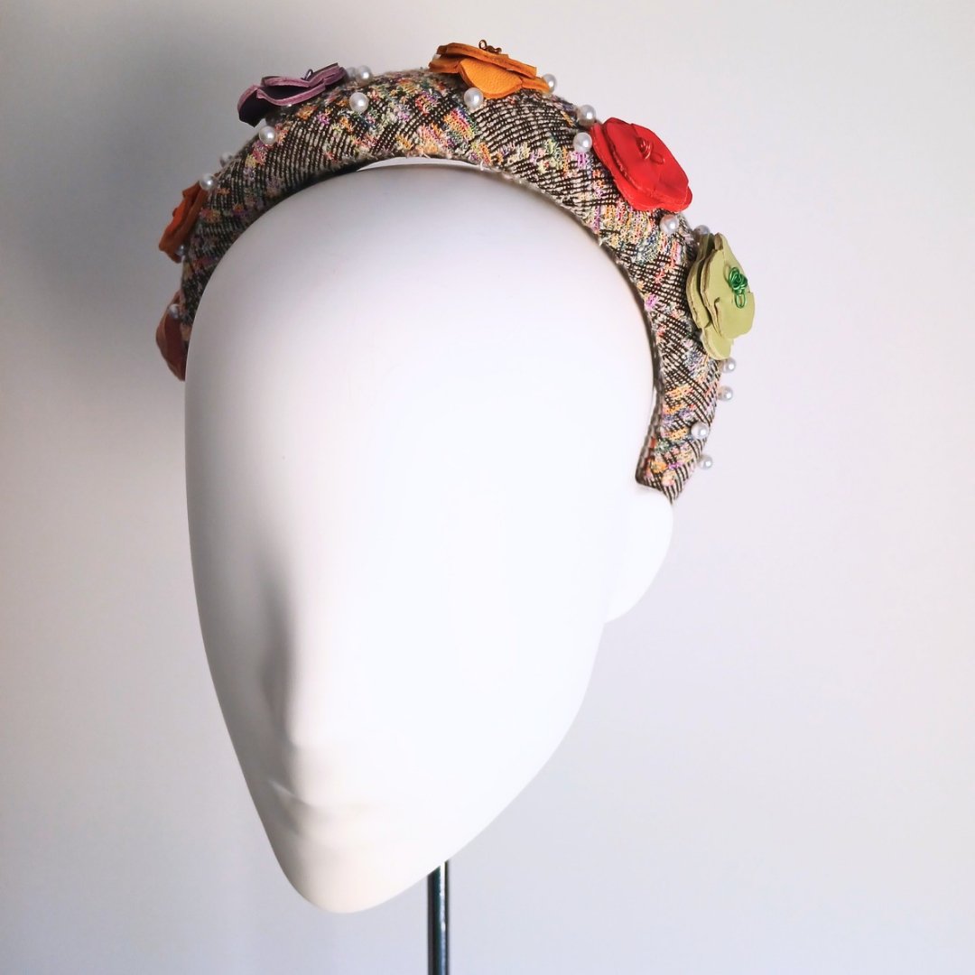 Women's multicolour Leather headband - Julie Herbert Millinery