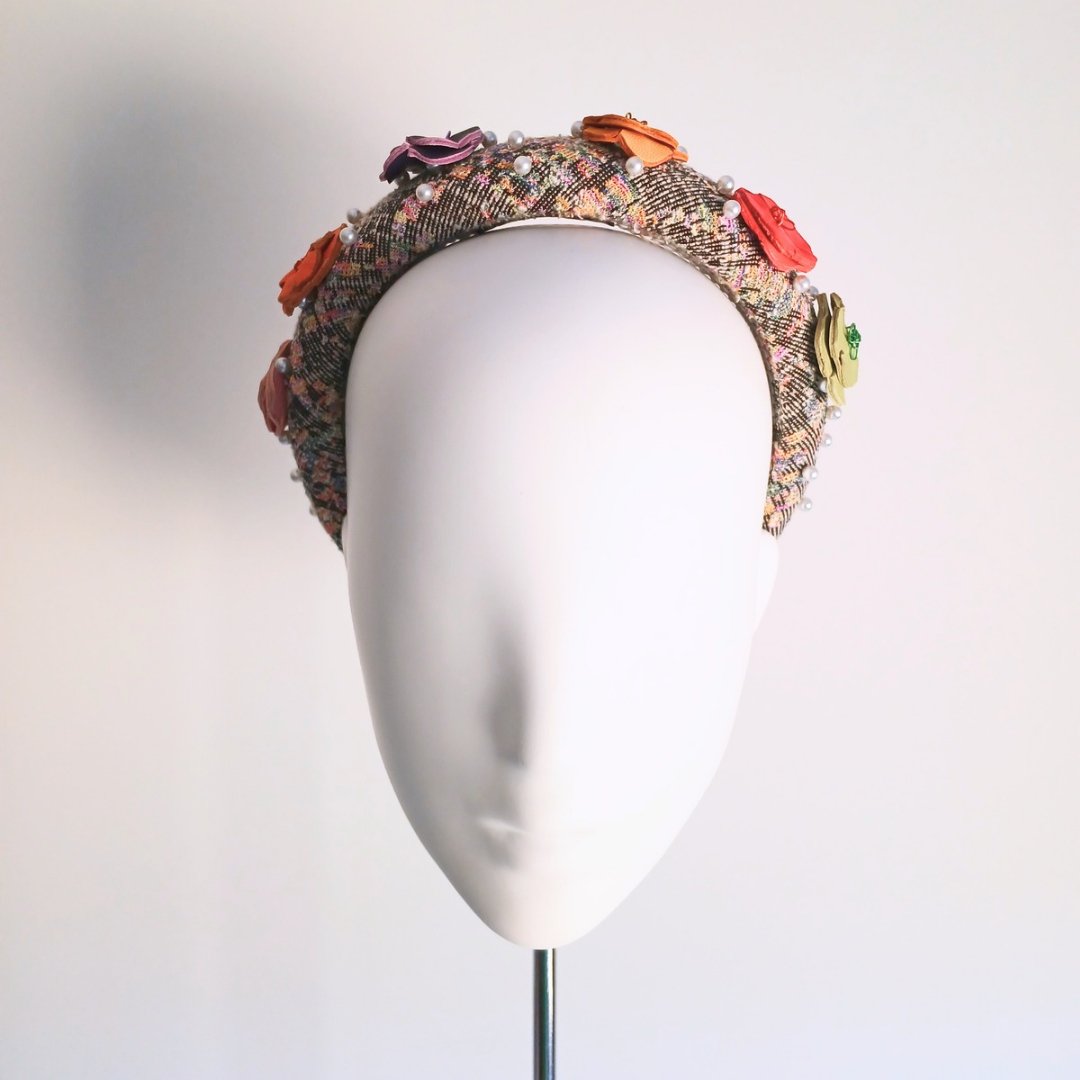 Women's multicolour Leather headband - Julie Herbert Millinery