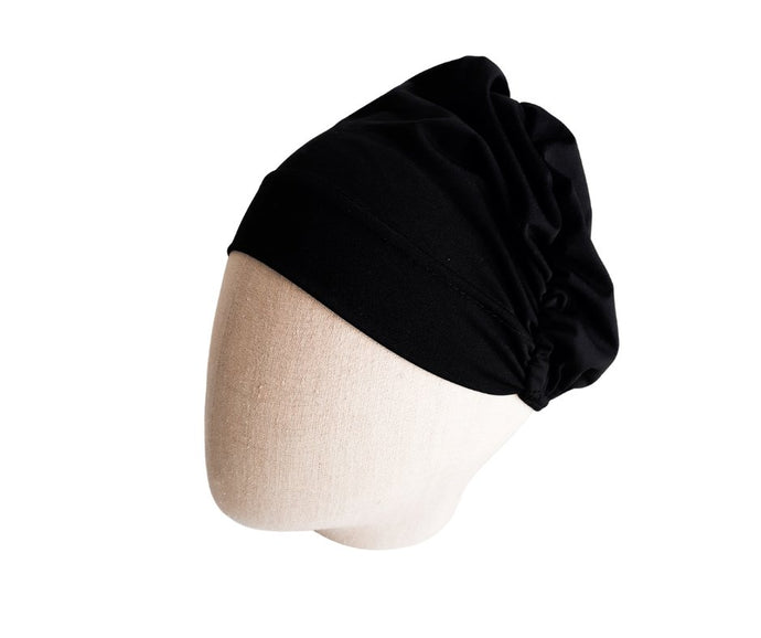 Black ladies turban hat - Julie Herbert Millinery