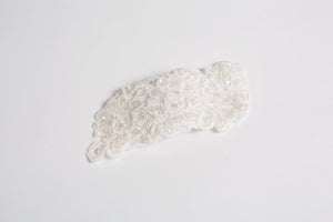 Ladies Small Off White Guipure Lace Bridal Headpiece with Comb - Julie Herbert Millinery